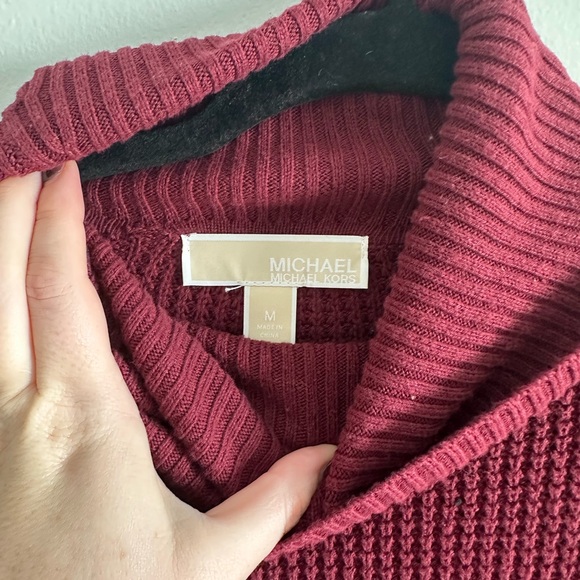 Michael Kors Wine Red Burgundy Turtle Neck Sweater size M - Picture 3 of 5